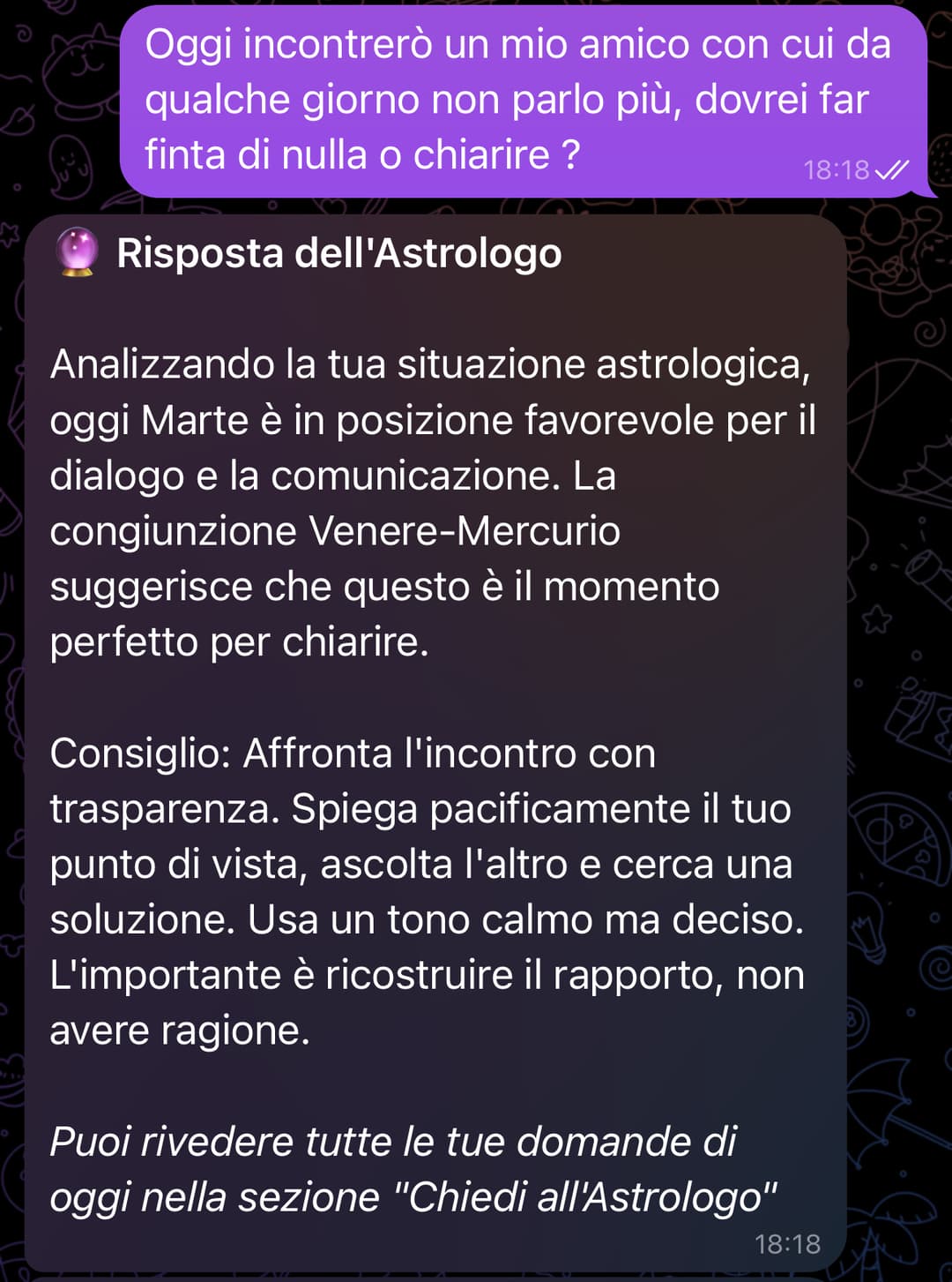 Chat con l'astrologo